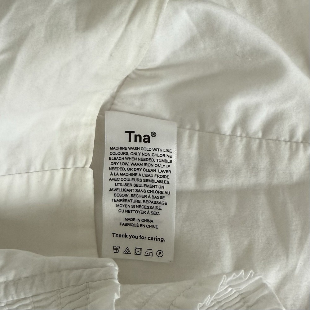 TNA Womens Blouse Tank Size XS White Tank Cropped Elastic - Picture 8 of 8